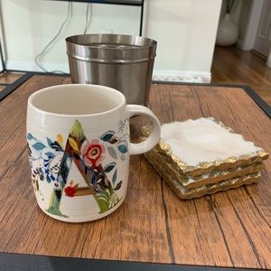Starla Halfmann Anthropologie Letter A Floral Mug